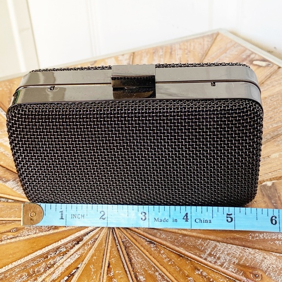 bebe Handbags - EUC bebe Gunmetal Tone Clutch / Minaudière Bag